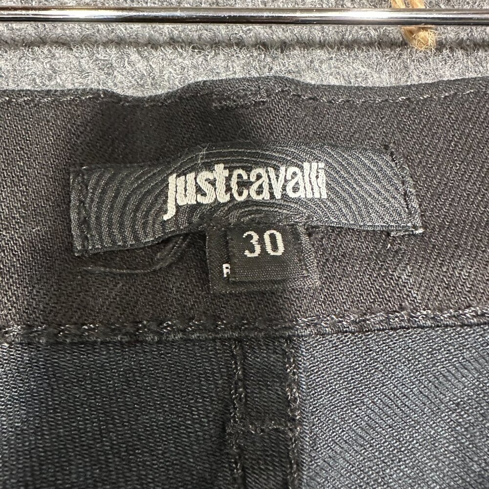 Just Cavalli  Jeans Womens 30 Green Waxy Skinny Cotton Stretch Pockets Zip Fly - Picture 4 of 9